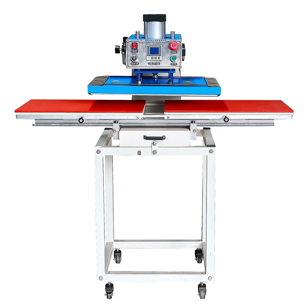 Pneumatic Slide-Down Dual Station T-Shirt Heat Press Machine for Continuous Garment Production ZS-QT